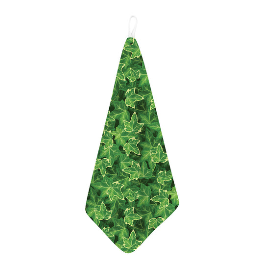 Green Ivy Leaf Pattern Print Hand Towel