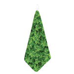 Green Ivy Leaf Pattern Print Hand Towel