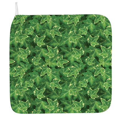 Green Ivy Leaf Pattern Print Hand Towel
