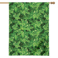 Green Ivy Leaf Pattern Print House Flag