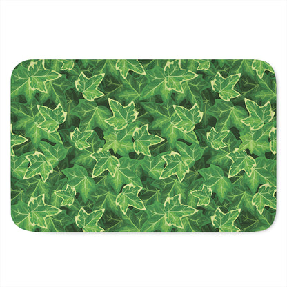 Green Ivy Leaf Pattern Print Indoor Door Mat