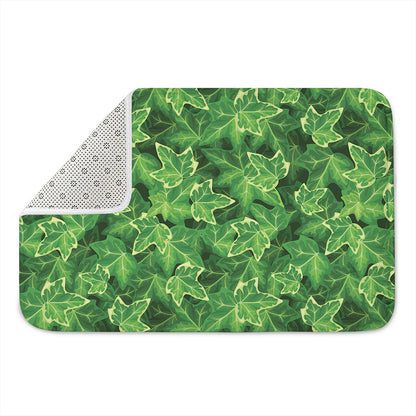 Green Ivy Leaf Pattern Print Indoor Door Mat