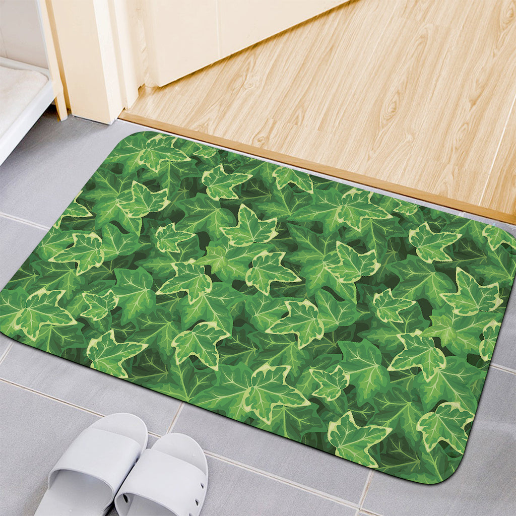 Green Ivy Leaf Pattern Print Indoor Door Mat