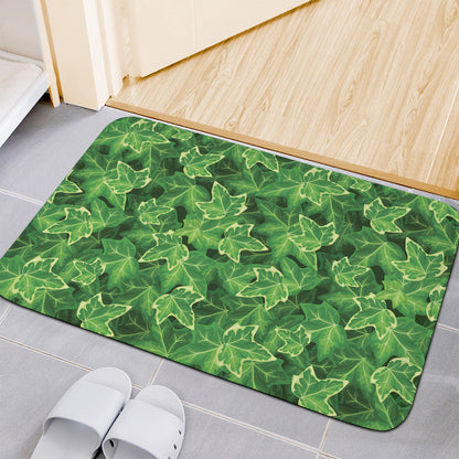 Green Ivy Leaf Pattern Print Indoor Door Mat