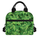 Green Ivy Leaf Pattern Print Insulated Lunch Bag