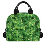 Green Ivy Leaf Pattern Print Insulated Lunch Bag