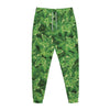 Green Ivy Leaf Pattern Print Jogger Pants