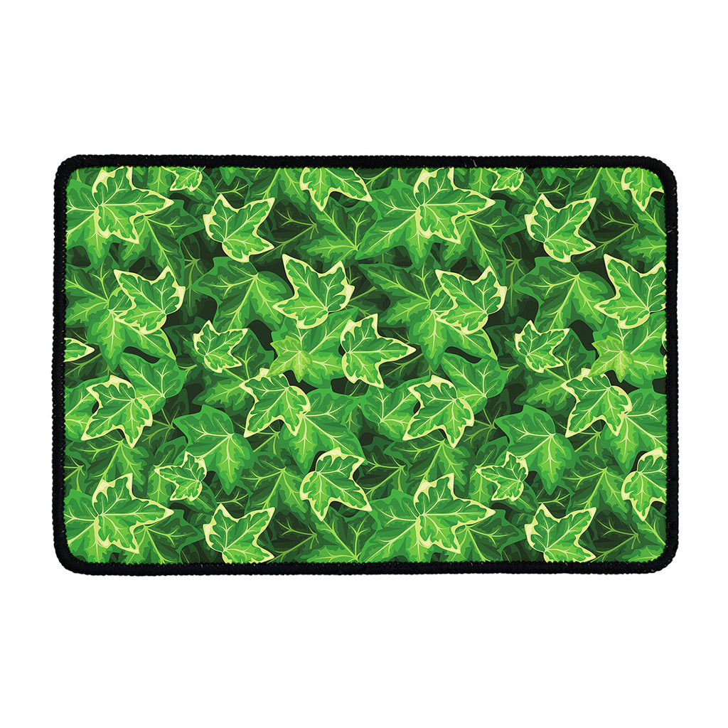 Green Ivy Leaf Pattern Print Kitchen Mat