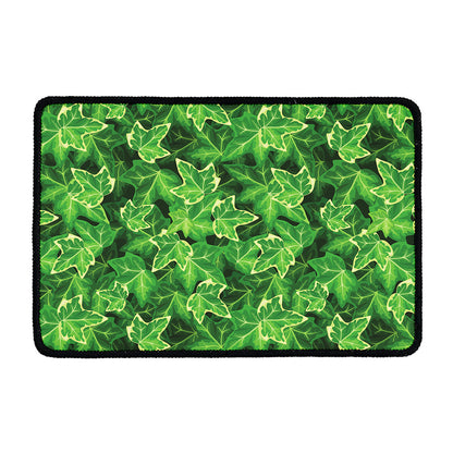 Green Ivy Leaf Pattern Print Kitchen Mat