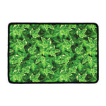 Green Ivy Leaf Pattern Print Kitchen Mat