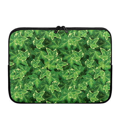 Green Ivy Leaf Pattern Print Laptop Sleeve