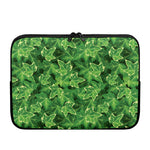 Green Ivy Leaf Pattern Print Laptop Sleeve