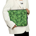 Green Ivy Leaf Pattern Print Laptop Sleeve