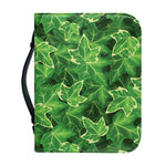 Green Ivy Leaf Pattern Print Leather Bible Cover