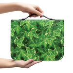 Green Ivy Leaf Pattern Print Leather Bible Cover