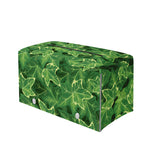 Green Ivy Leaf Pattern Print Leather Tissue Box Cover