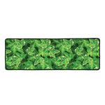 Green Ivy Leaf Pattern Print Long Kitchen Mat