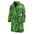 Green Ivy Leaf Pattern Print Men's Bathrobe