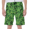 Green Ivy Leaf Pattern Print Men's Beach Shorts