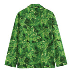 Green Ivy Leaf Pattern Print Men's Blazer
