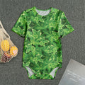 Green Ivy Leaf Pattern Print Men's Bodysuit