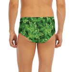 Green Ivy Leaf Pattern Print Men's Briefs