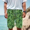 Green Ivy Leaf Pattern Print Men's Cargo Shorts