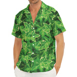 Green Ivy Leaf Pattern Print Men's Deep V-Neck Shirt