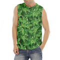 Green Ivy Leaf Pattern Print Men's Fitness Tank Top