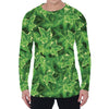 Green Ivy Leaf Pattern Print Men's Long Sleeve T-Shirt