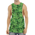 Green Ivy Leaf Pattern Print Men's Muscle Tank Top