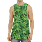 Green Ivy Leaf Pattern Print Men's Muscle Tank Top