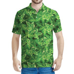 Green Ivy Leaf Pattern Print Men's Polo Shirt