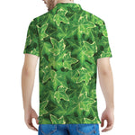 Green Ivy Leaf Pattern Print Men's Polo Shirt