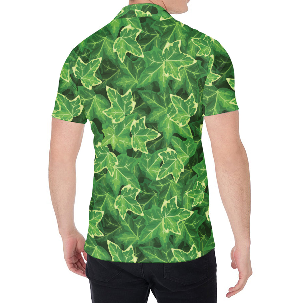 Green Ivy Leaf Pattern Print Men's Shirt