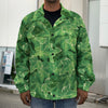 Green Ivy Leaf Pattern Print Men's Shirt Jacket