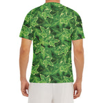 Green Ivy Leaf Pattern Print Men's Short Sleeve Rash Guard
