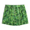 Green Ivy Leaf Pattern Print Mesh Shorts