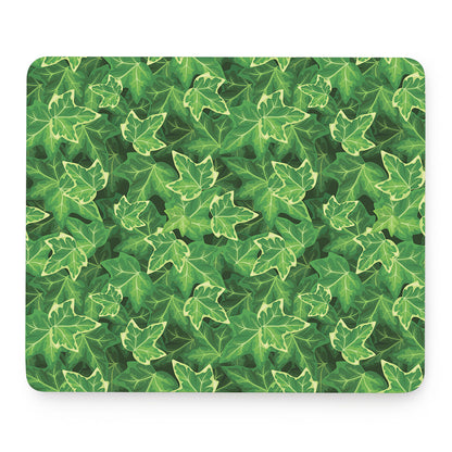Green Ivy Leaf Pattern Print Mouse Pad