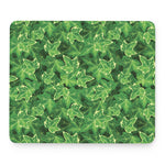 Green Ivy Leaf Pattern Print Mouse Pad