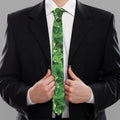 Green Ivy Leaf Pattern Print Necktie