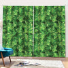 Green Ivy Leaf Pattern Print Pencil Pleat Curtains