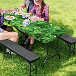 Green Ivy Leaf Pattern Print Picnic Table Cover