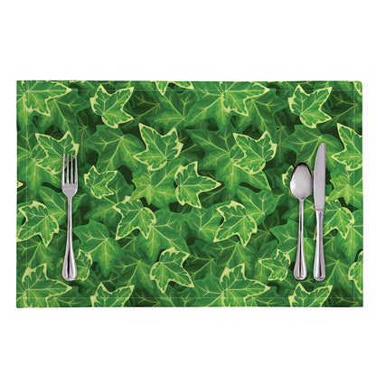 Green Ivy Leaf Pattern Print Placemat