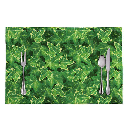 Green Ivy Leaf Pattern Print Placemat