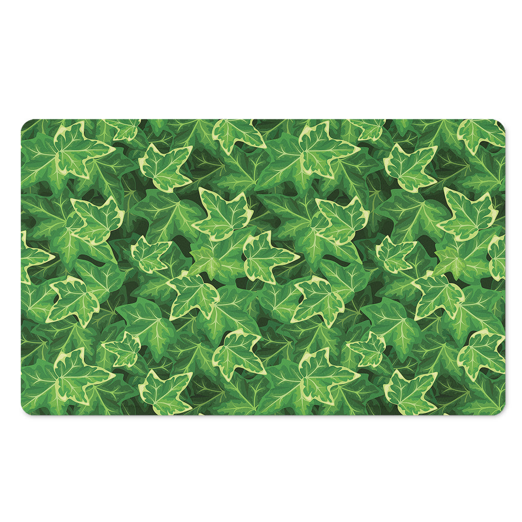 Green Ivy Leaf Pattern Print Polyester Doormat