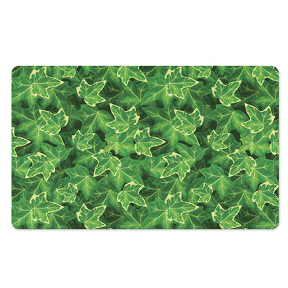 Green Ivy Leaf Pattern Print Polyester Doormat