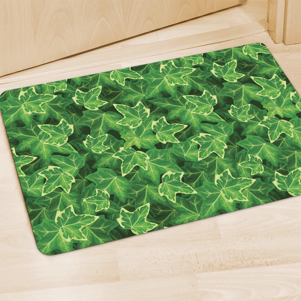 Green Ivy Leaf Pattern Print Polyester Doormat