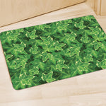 Green Ivy Leaf Pattern Print Polyester Doormat