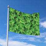 Green Ivy Leaf Pattern Print Polyester Flag